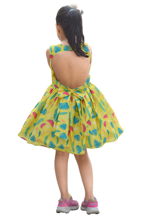 Yellow Summer Print Dress